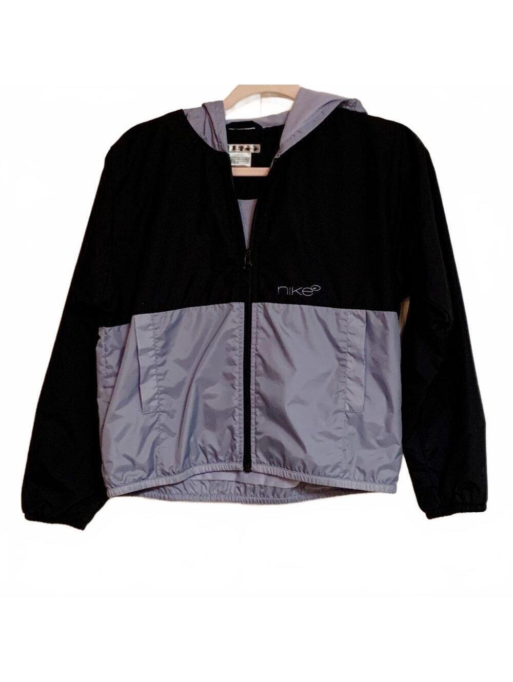Nike Fleece Lined Black Purple Fleece Hood Full Zip Coat Jacket L 14